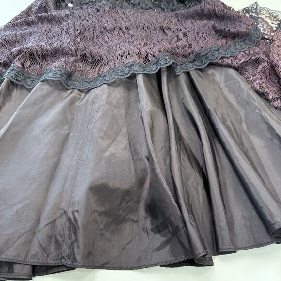 Vintage Lace Dress Size 9/10 Whimsigoth Regency Dark Romantic Moody Prom Formal - Picture 14 of 14
